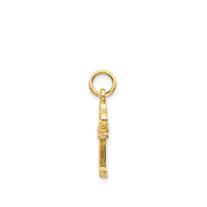 Key Pendant in 10K Yellow Gold front view