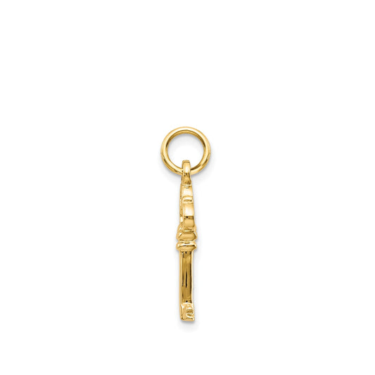 Key Pendant in 10K Yellow Gold front view