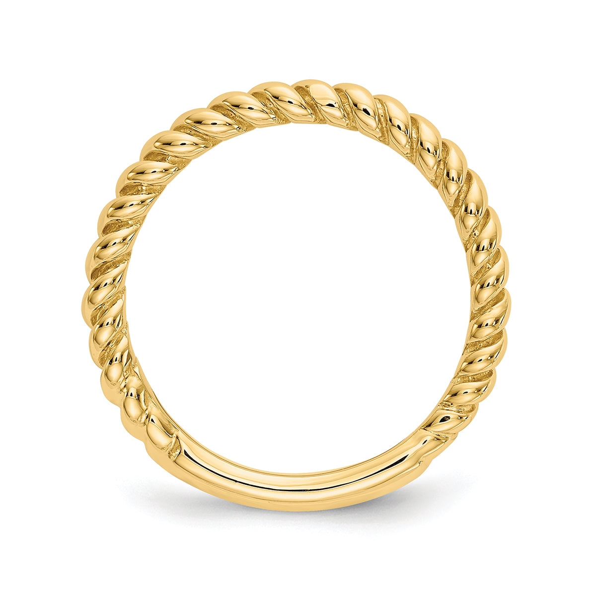 Twisted Stackable Ring in 10K Yellow Gold front view