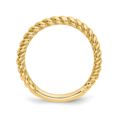 Twisted Stackable Ring in 10K Yellow Gold front view