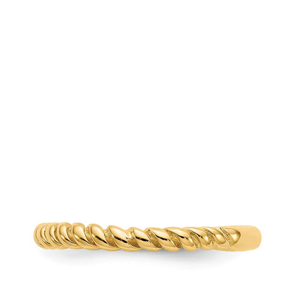 Twisted Stackable Ring in 10K Yellow Gold close-up detail
