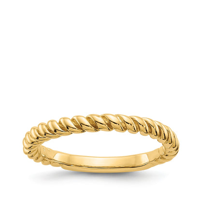 Twisted Stackable Ring in 10K Yellow Gold