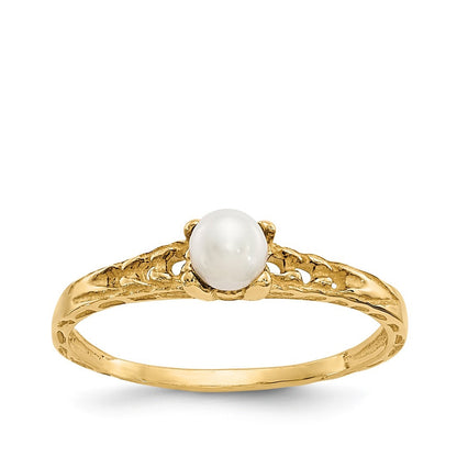 Children's Freshwater Cultured Pearl June Birthstone Ring in 10K Yellow Gold