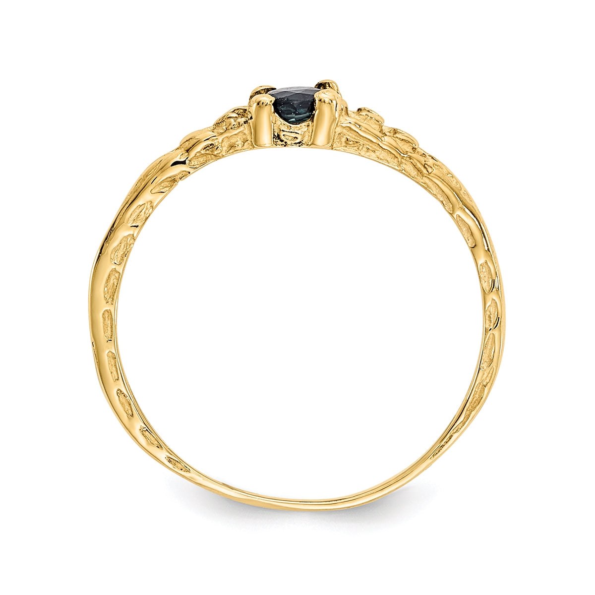 Children's Sapphire September Birthstone Ring in 10K Yellow Gold front view