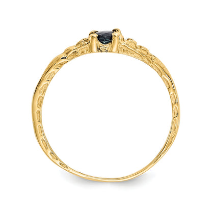 Children's Sapphire September Birthstone Ring in 10K Yellow Gold front view