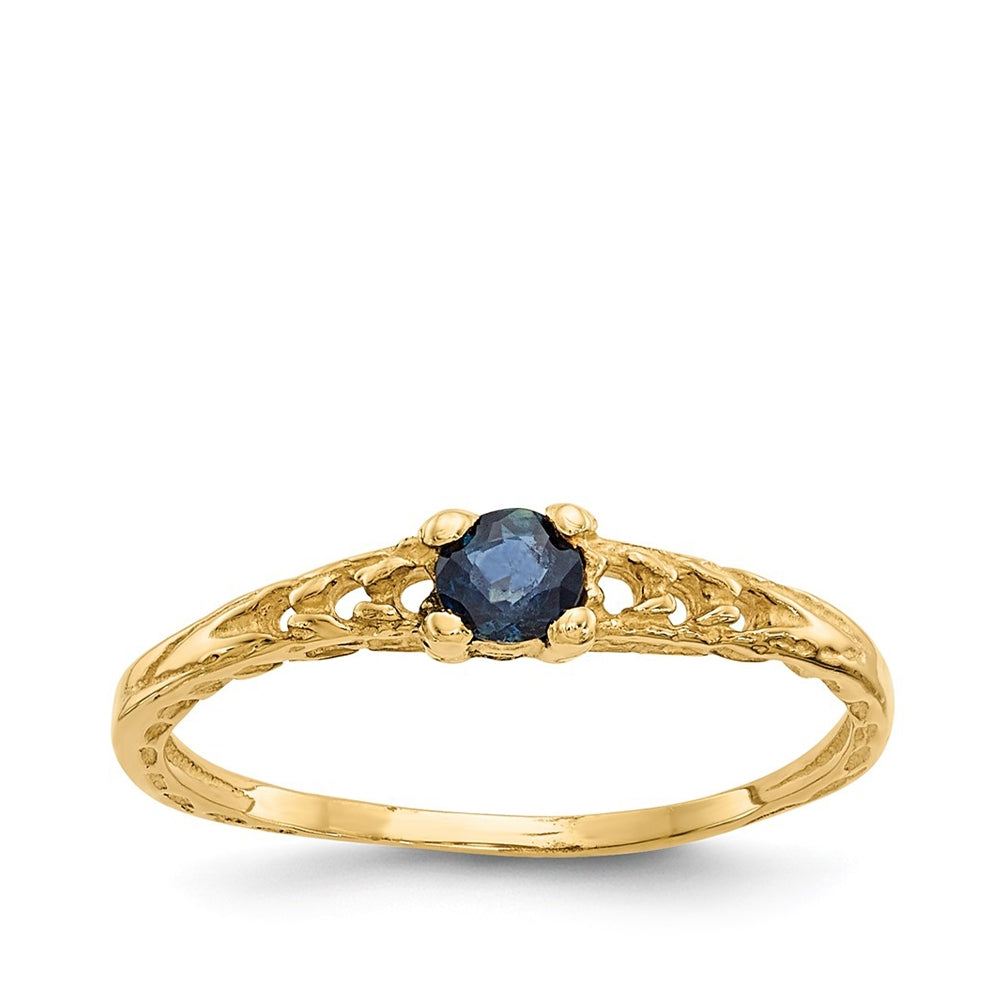 Children's Sapphire September Birthstone Ring in 10K Yellow Gold