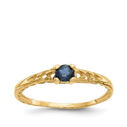 Children's Sapphire September Birthstone Ring in 10K Yellow Gold
