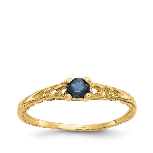 Children's Sapphire September Birthstone Ring in 10K Yellow Gold