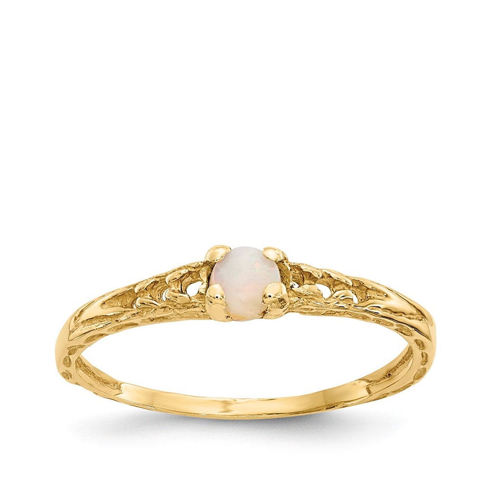 Children's Opal October Birthstone Ring in 10K Yellow Gold