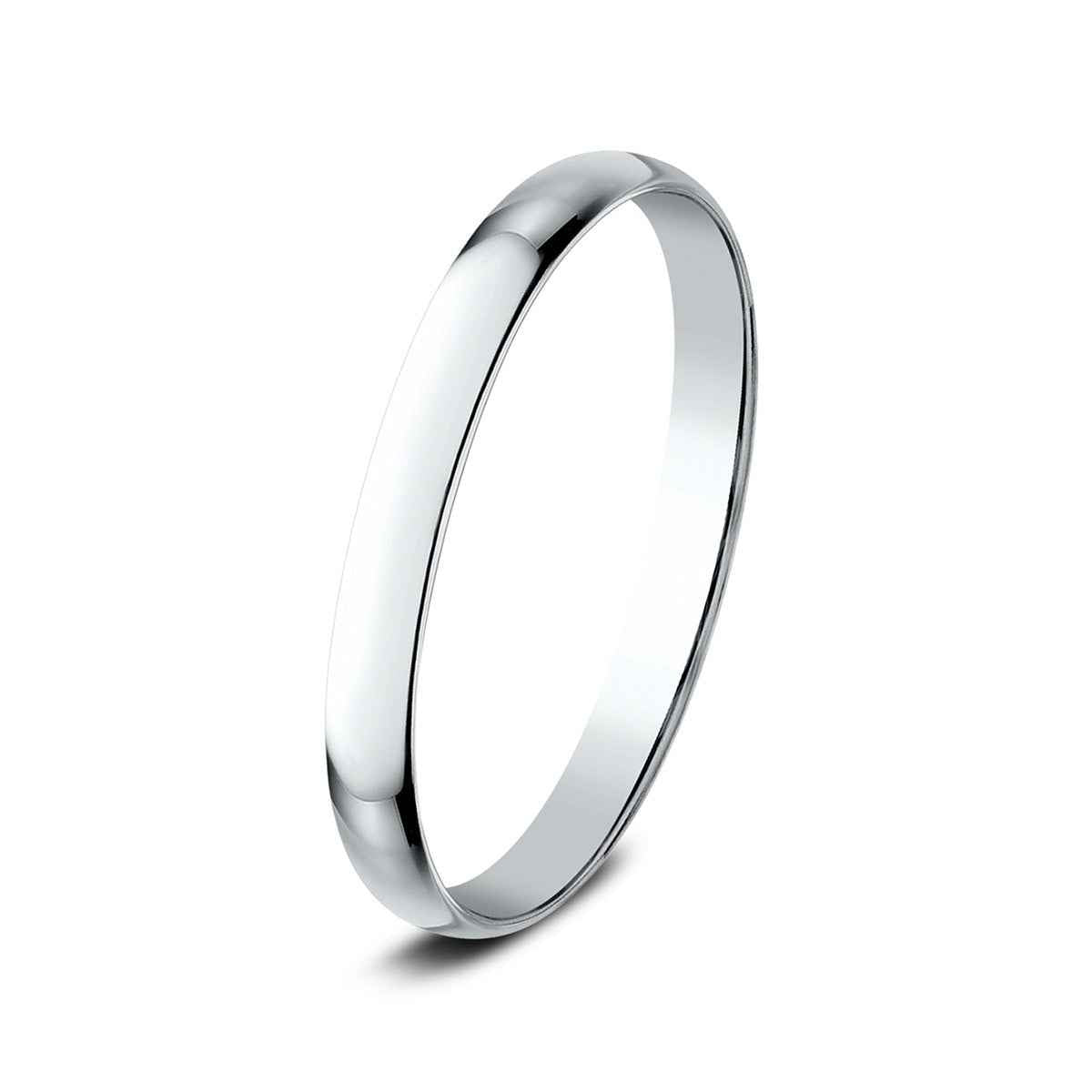 Benchmark Ladies' 1.2mm Dome Classic Fit Polished Wedding Ring in 14K White Gold