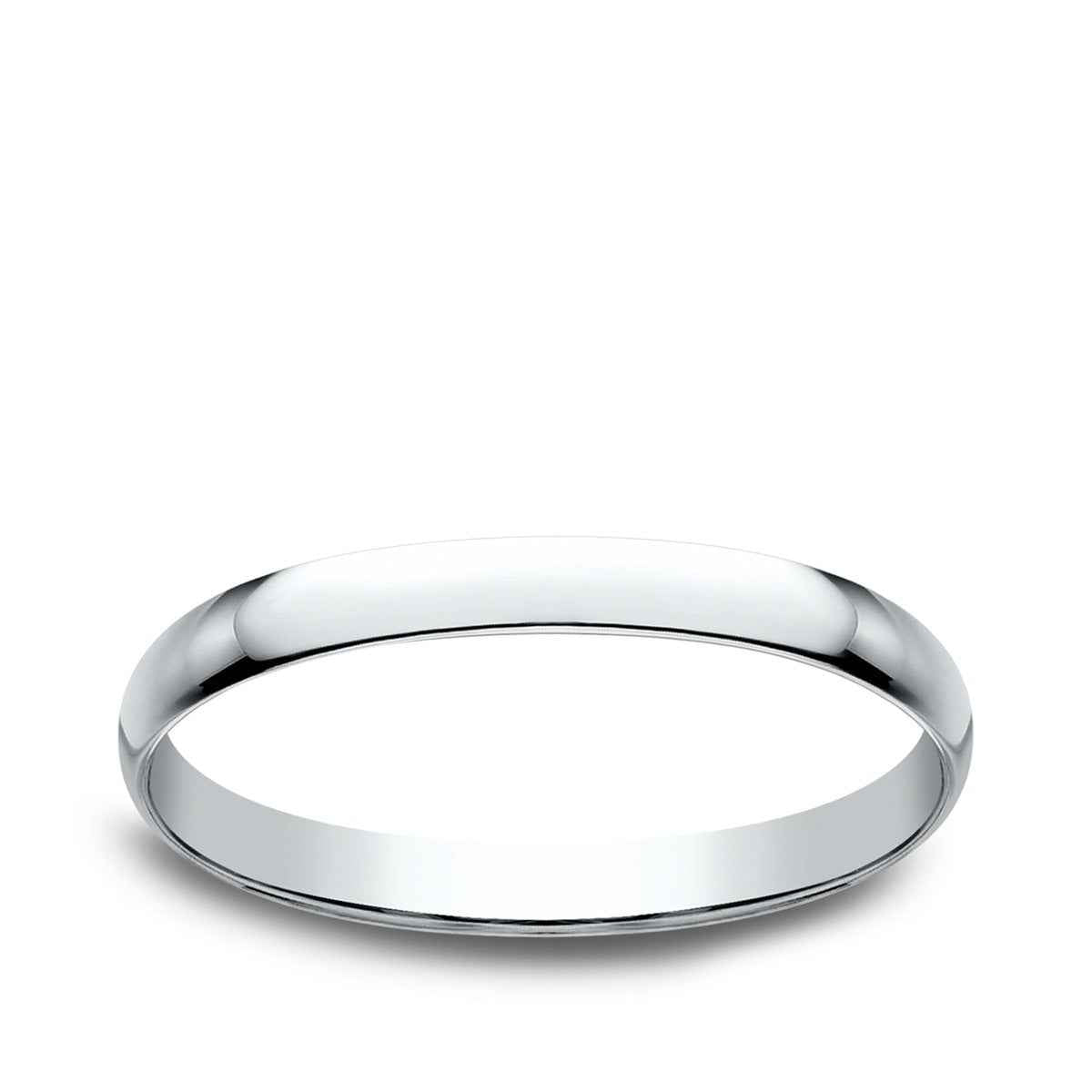 Benchmark Ladies' 1.2mm Dome Classic Fit Polished Wedding Ring in 14K White Gold
