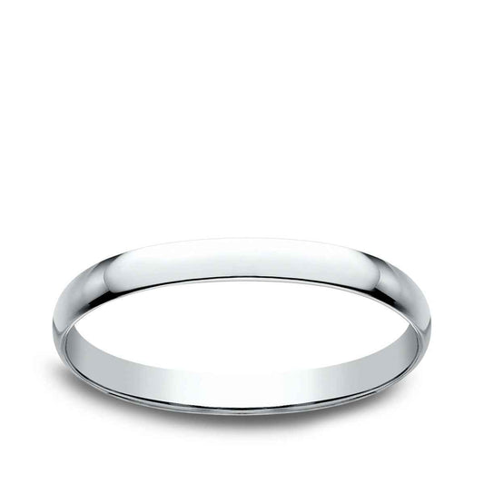 Benchmark Ladies' 1.2mm Dome Classic Fit Polished Wedding Ring in 14K White Gold