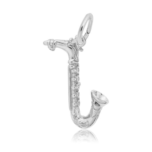 Saxophone Charm in Sterling Silver