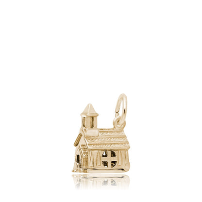 Opening Church Charm in 14K Yellow Gold
