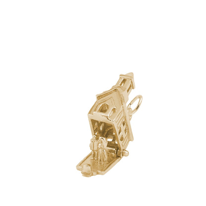 Opening Church Charm in 14K Yellow Gold front view