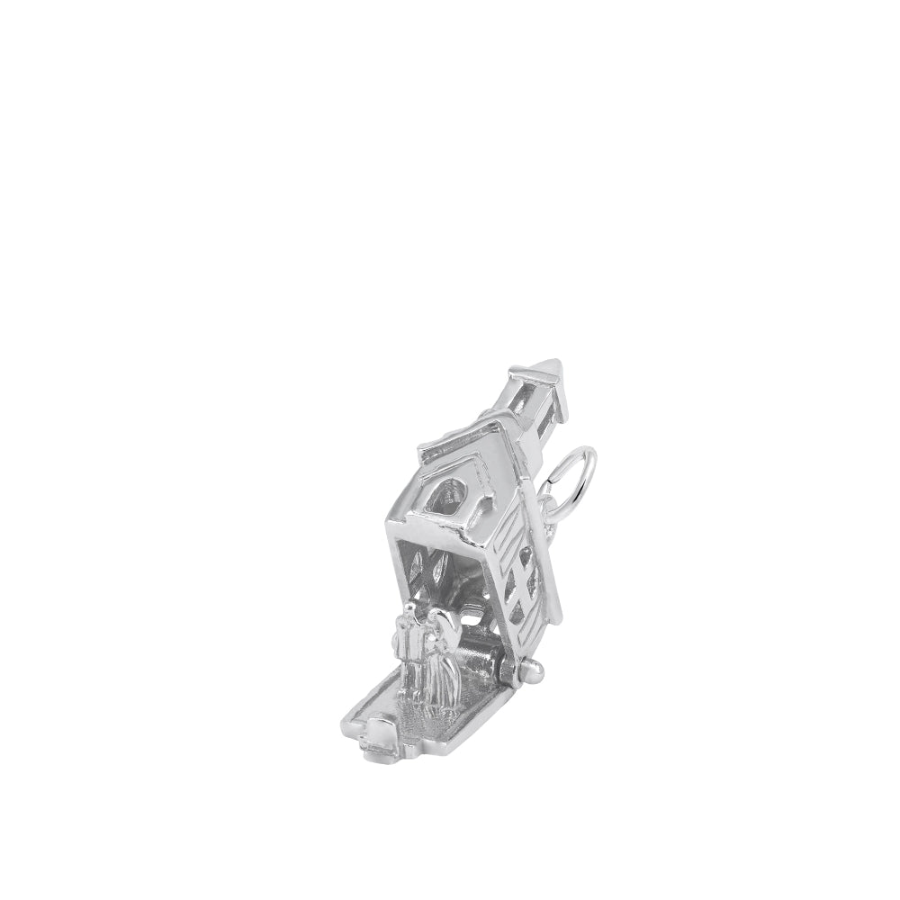 Opening Church Charm in Sterling Silver front view
