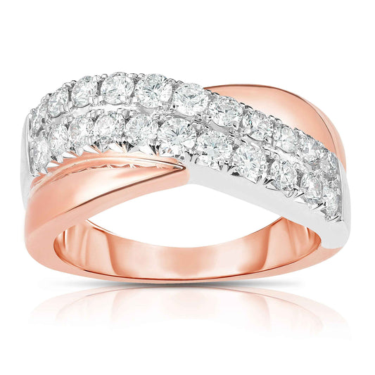 1 ct. tw. White Diamond Wraparound Fashion Ring in 14K White and Pink Gold