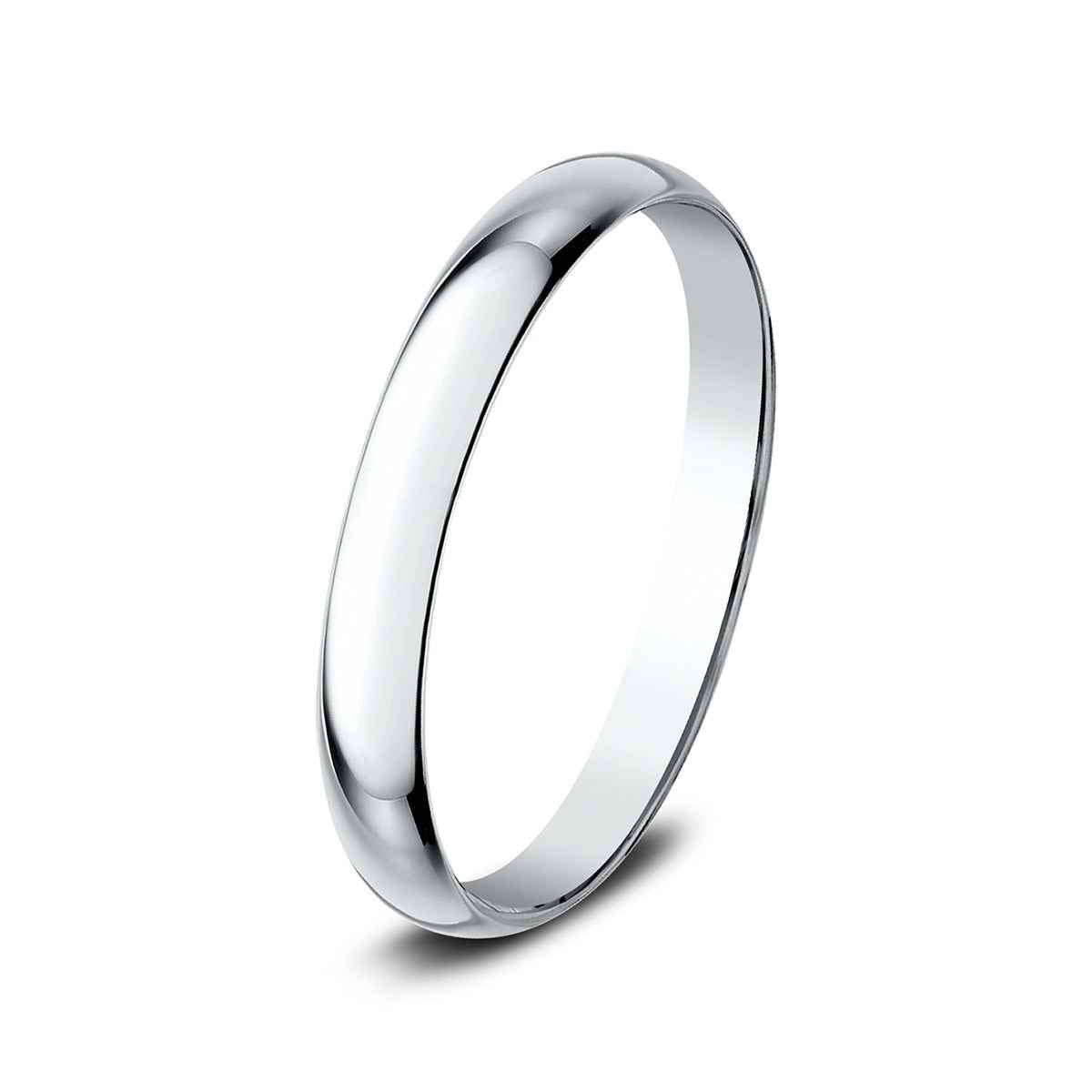 Benchmark Ladies' 2mm Dome Classic Fit Polished Wedding Ring in 10K White Gold