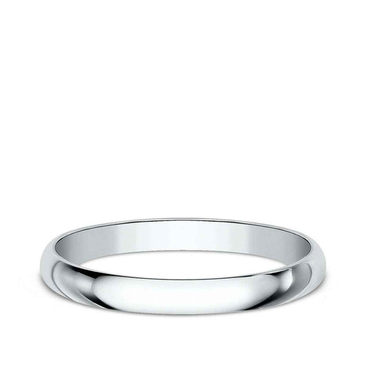 Benchmark Ladies' 2mm Dome Classic Fit Polished Wedding Ring in 10K White Gold