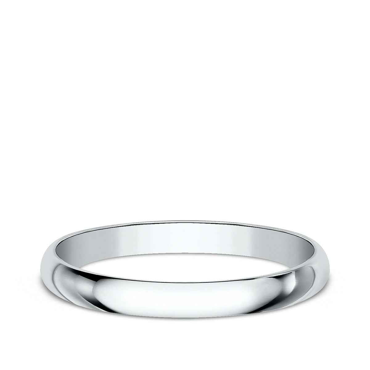 Benchmark Ladies' 2mm Dome Classic Fit Polished Wedding Ring in 14K White Gold
