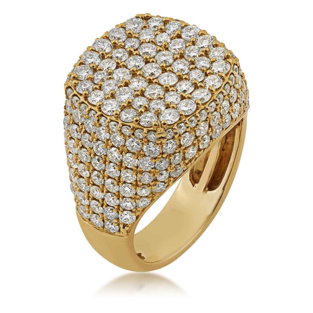 5 ct. tw. Diamond Cluster Cushion Ring in 10K Yellow Gold front view