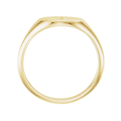 Diamond Accent Starburst Signet Ring in 14K Yellow Gold front view
