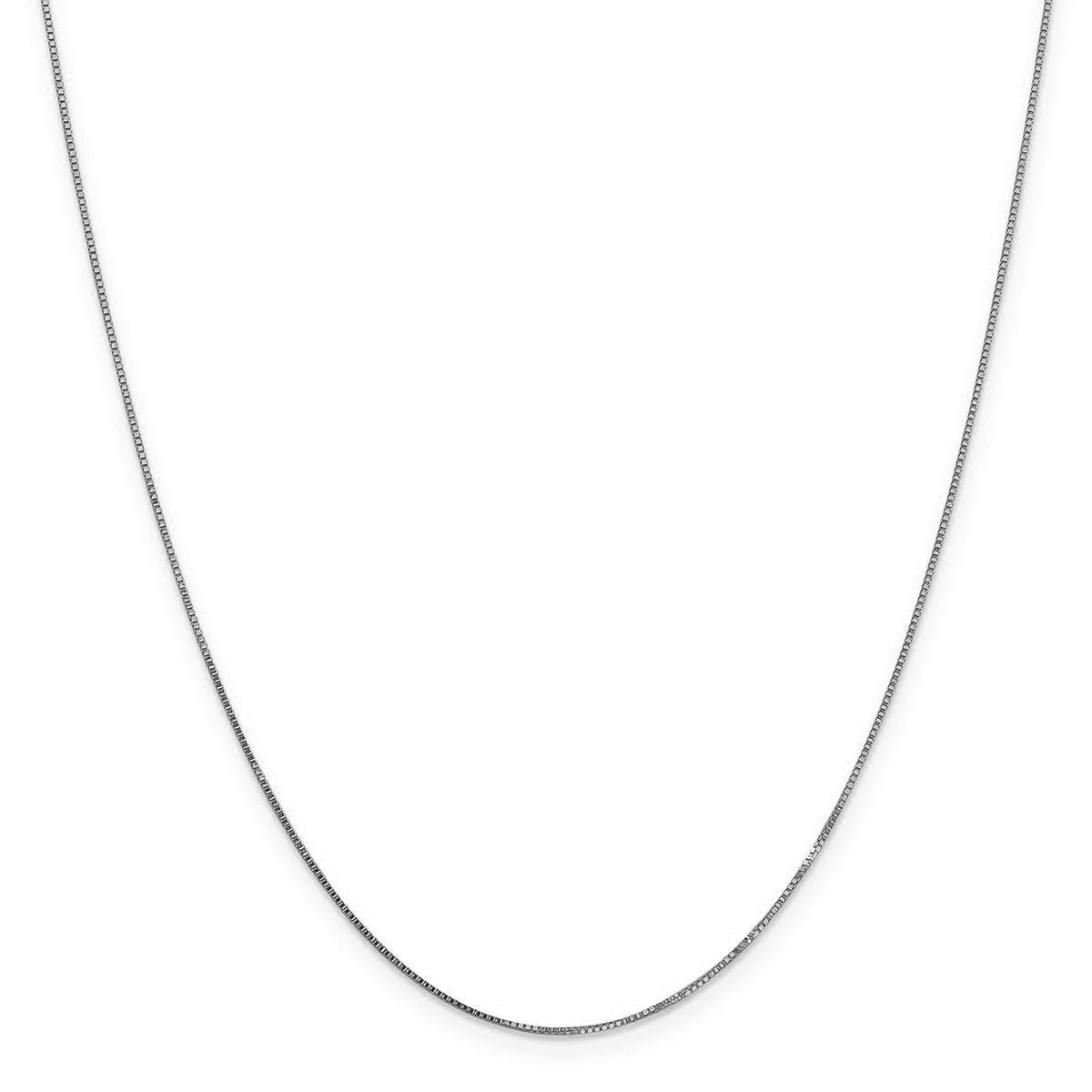 1mm 16-inch Box Chain 10K White Gold