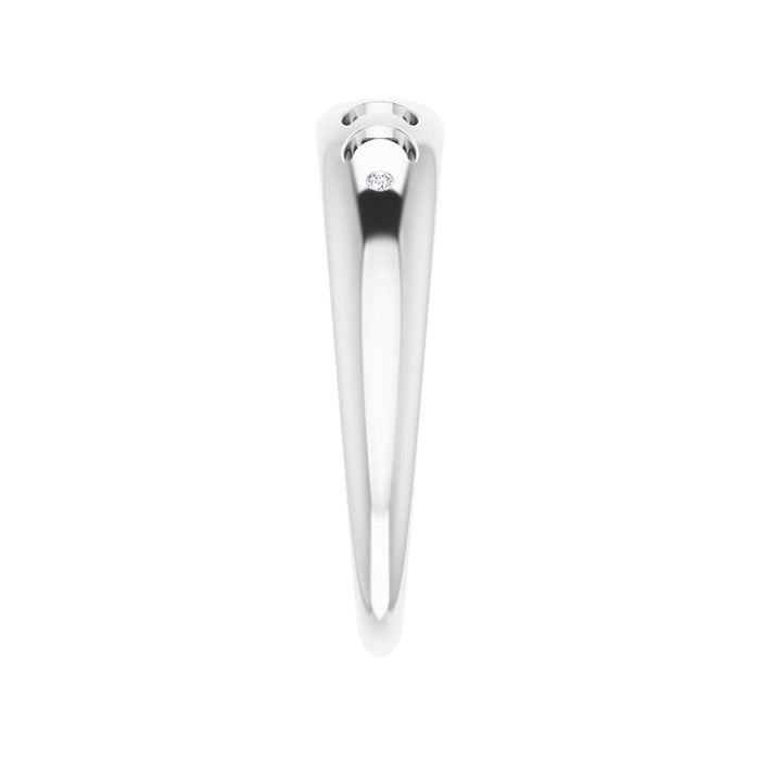 Diamond Accent Moon Phase Ring in Sterling Silver front view