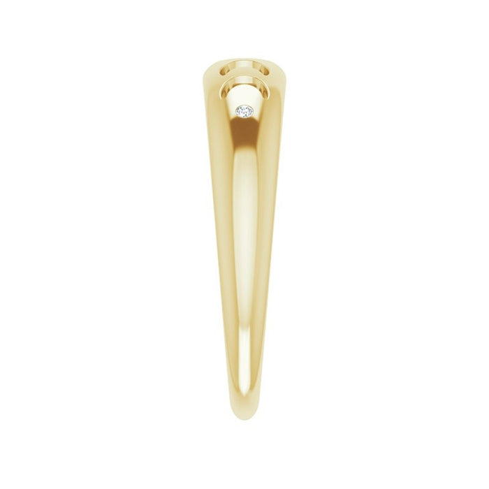 Diamond Accent Moon Phase Ring in 14K Yellow Gold front view