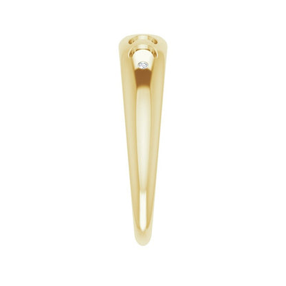 Diamond Accent Moon Phase Ring in 14K Yellow Gold front view