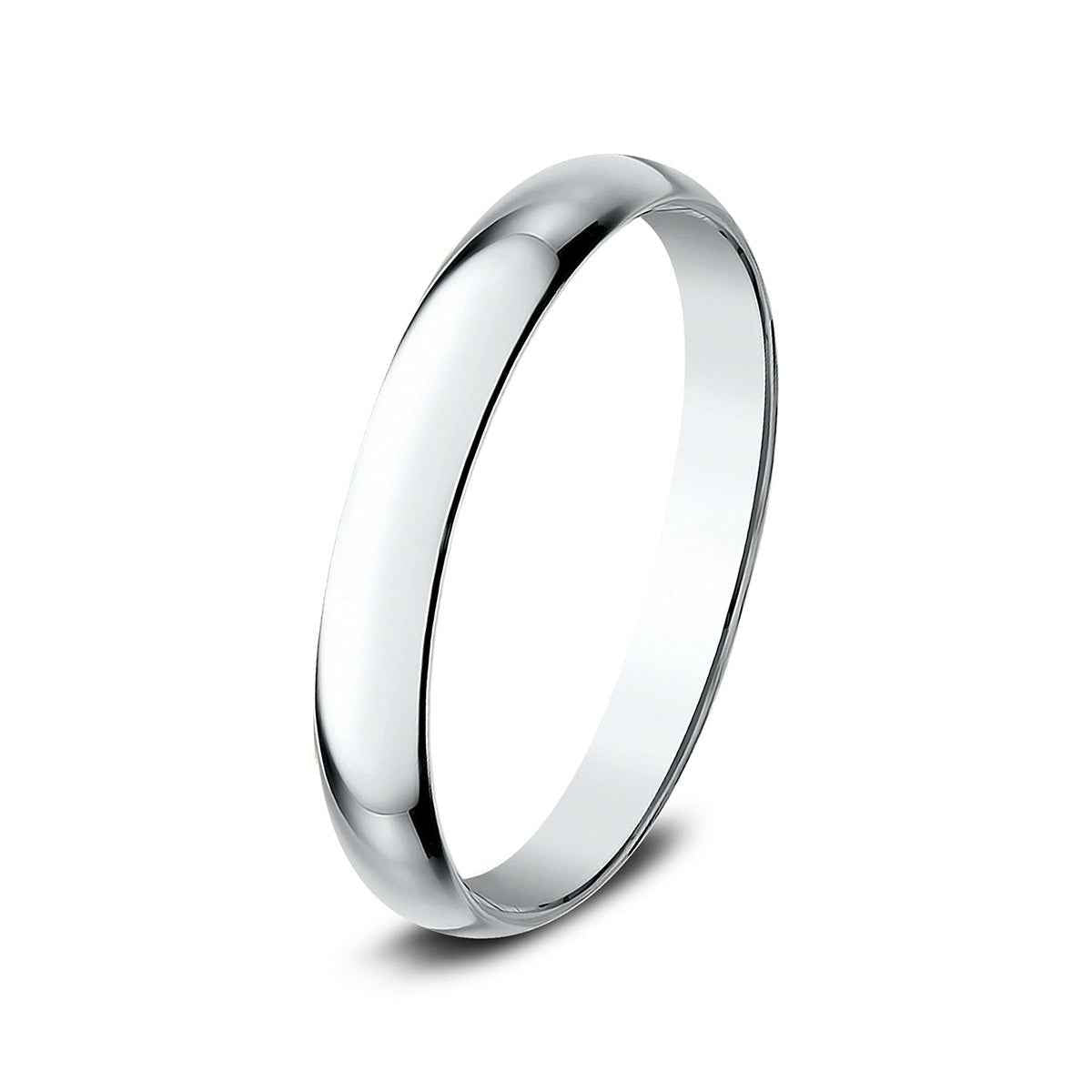 Benchmark Ladies' 2.5mm Dome Classic Fit Polished Wedding Ring in 14K White Gold