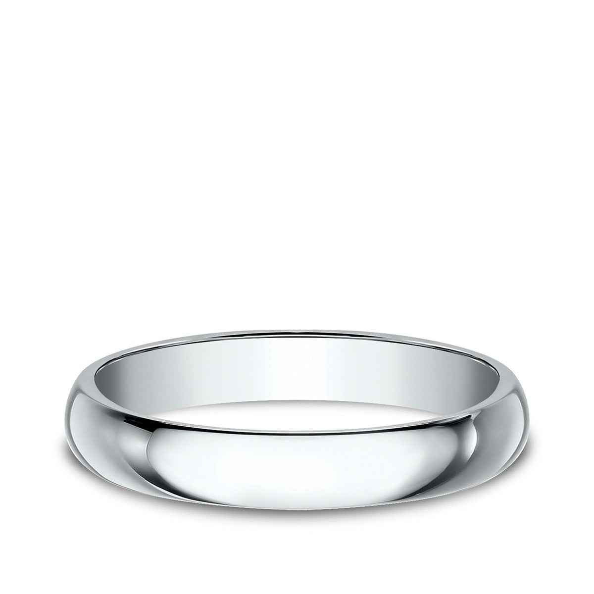 Benchmark Ladies' 3mm Dome Classic Fit Polished Wedding Ring in 10K White Gold