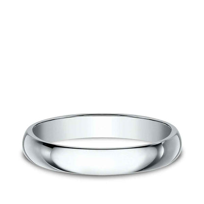Benchmark Ladies' 3mm Dome Classic Fit Polished Wedding Ring in 10K White Gold