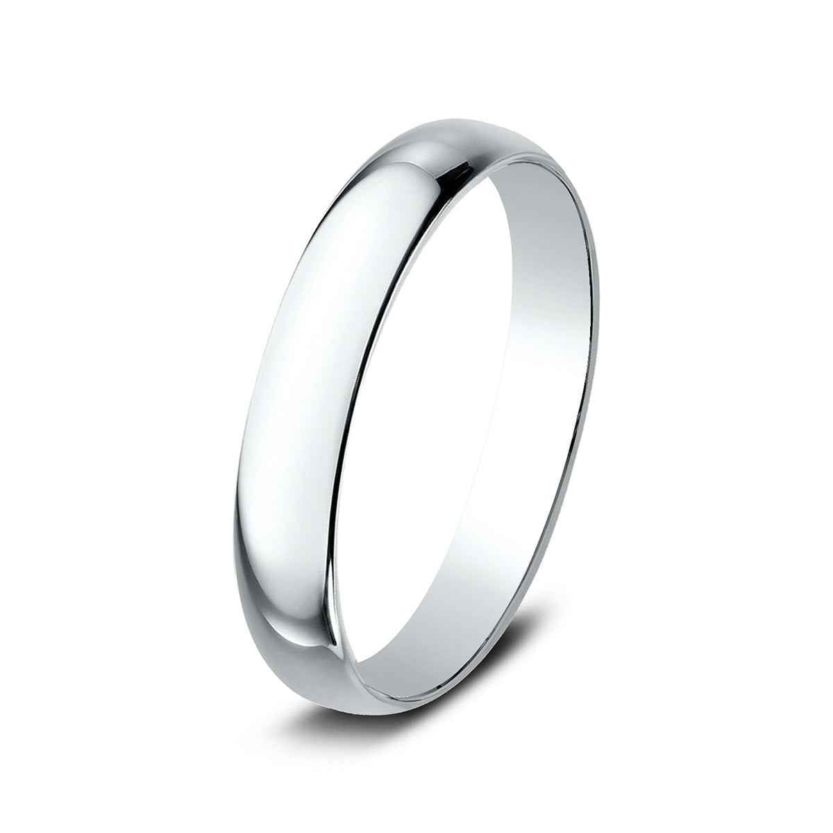Benchmark Ladies' 3mm Dome Classic Fit Polished Wedding Ring in 14K White Gold