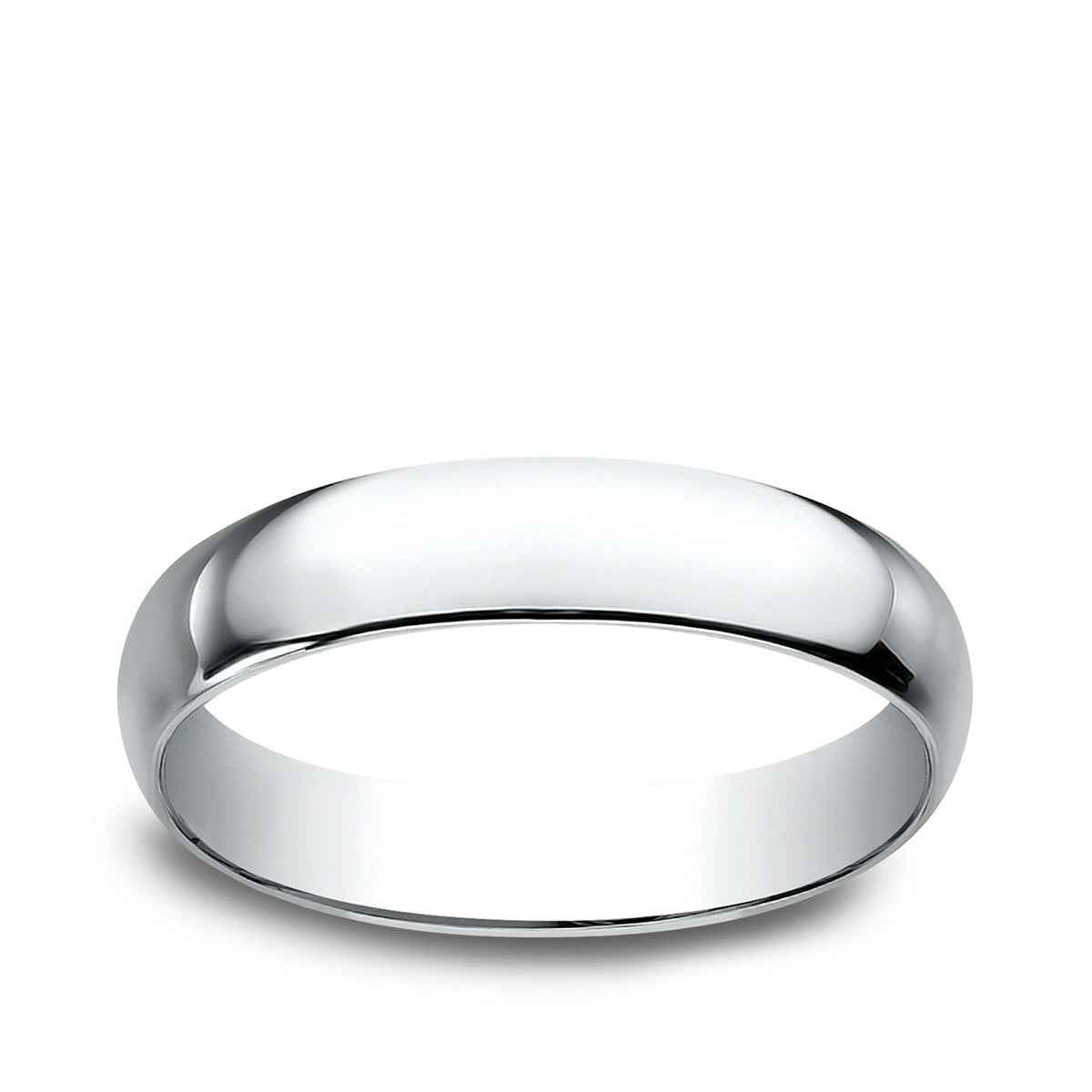 Benchmark Men's 4mm Dome Classic Fit Polished Wedding Ring in 10K White Gold