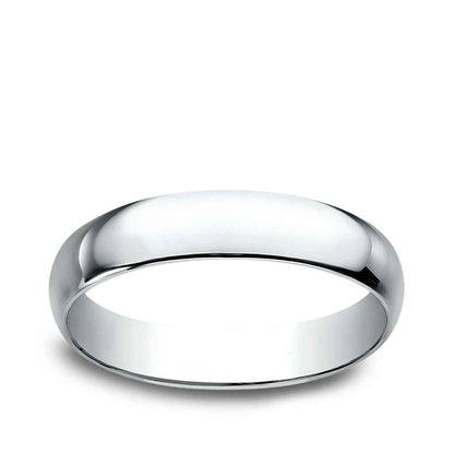 Benchmark Men's 4mm Dome Classic Fit Polished Wedding Ring in 10K White Gold