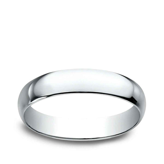 Benchmark Men's 4mm Dome Classic Fit Polished Wedding Ring in 10K White Gold
