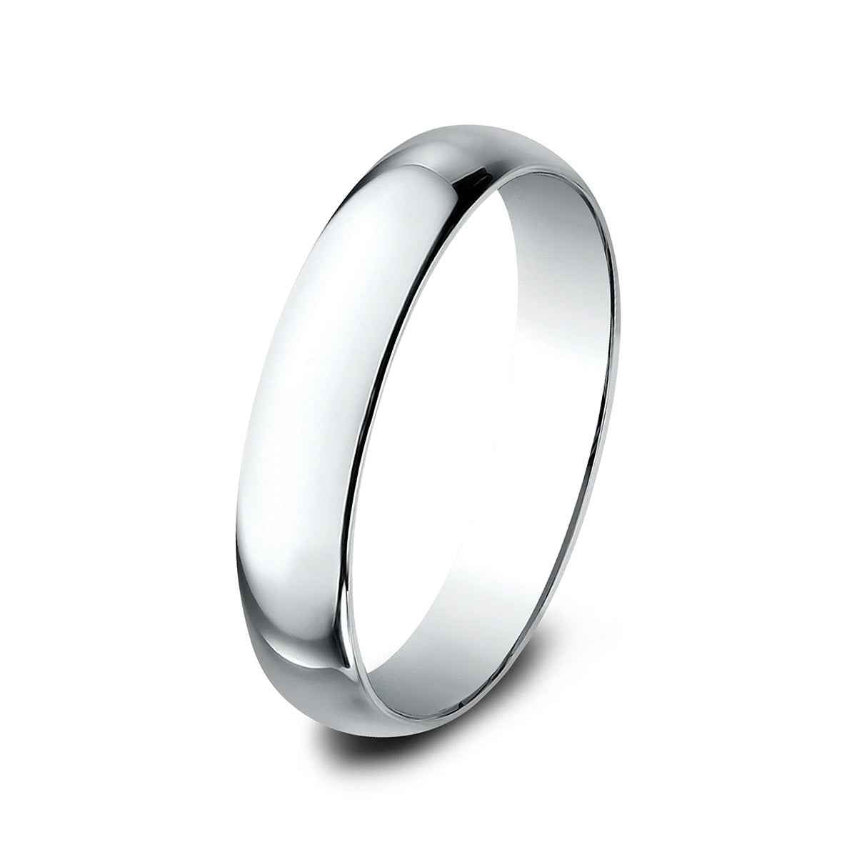 Benchmark Men's 4mm Dome Classic Fit Polished Wedding Ring in 14K White Gold