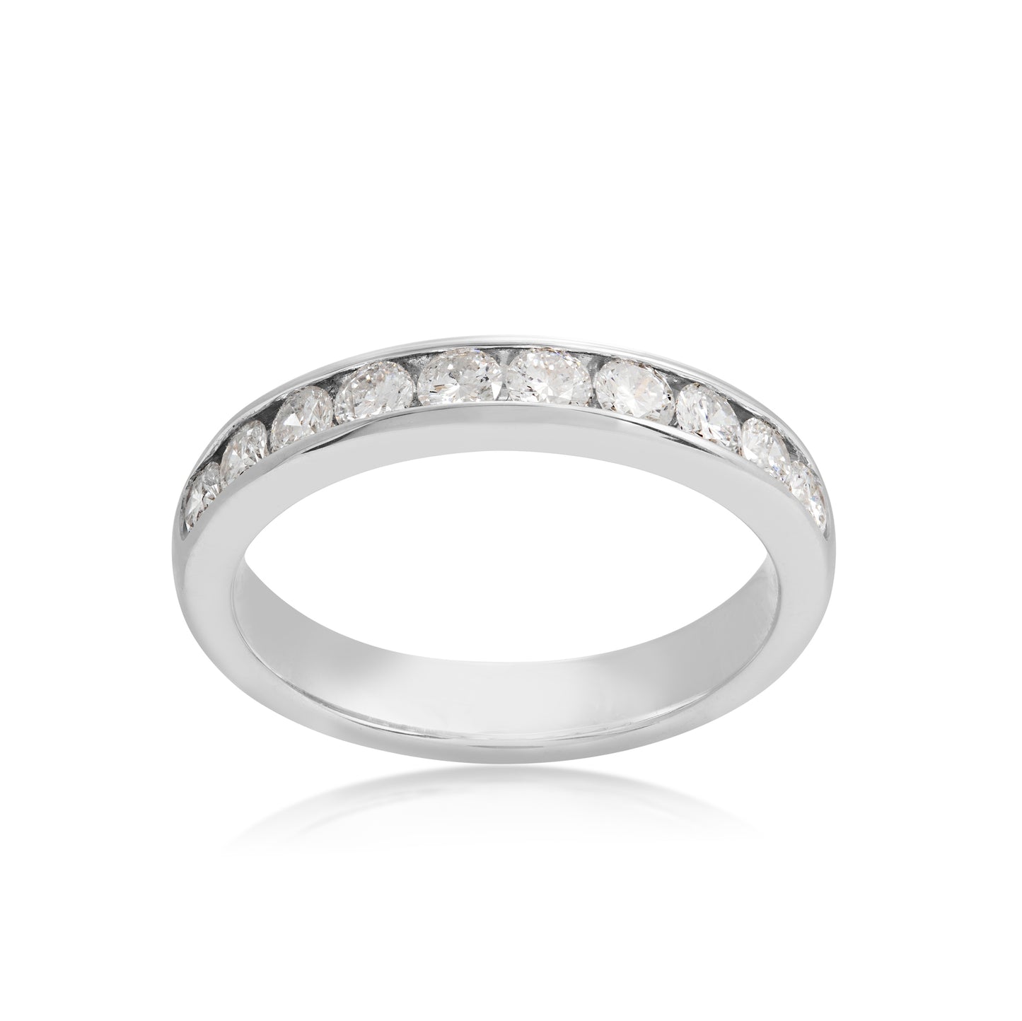 3/4 ct. tw. Round Closed Channel Set Diamond Anniversary Band in 14K White Gold