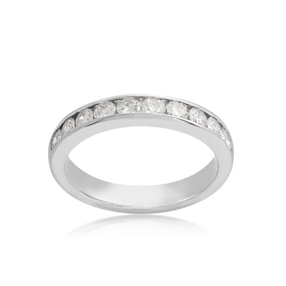 3/4 ct. tw. Round Closed Channel Set Diamond Anniversary Band in 14K White Gold