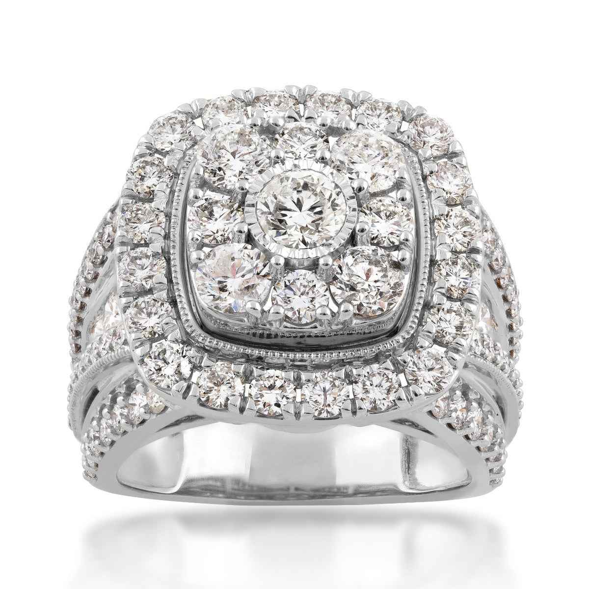 Fairytale Diamonds 4 ct. tw. Diamond Cluster Halo Ring in 14K White Gold