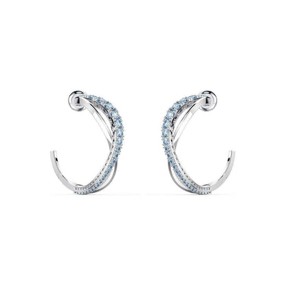 Swarovski Twist Blue Stone Hoop Earrings