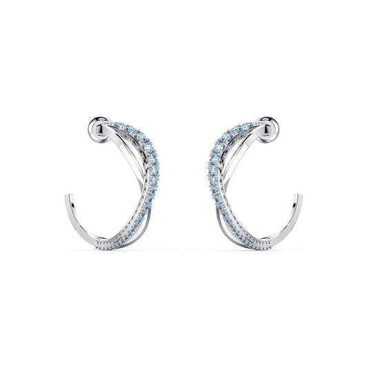 Swarovski Twist Blue Stone Hoop Earrings
