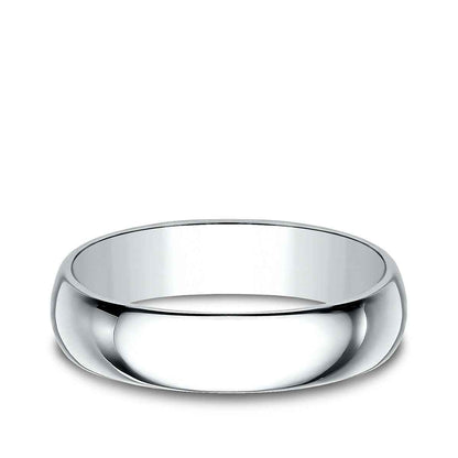 Benchmark Men's 5mm Dome Classic Fit Polished Wedding Ring in 10K White Gold