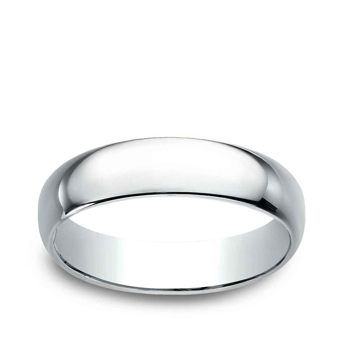 Benchmark Men's 5mm Dome Classic Fit Polished Wedding Ring in 10K White Gold
