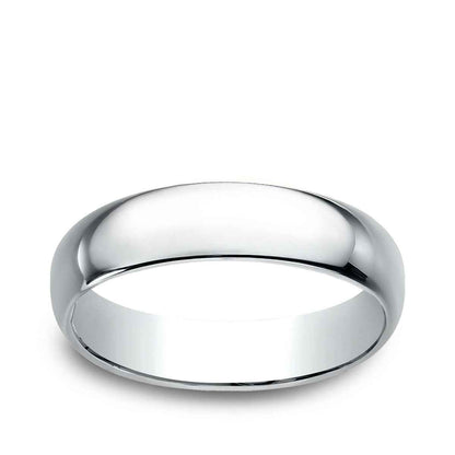 Benchmark Men's 5mm Dome Classic Fit Polished Wedding Ring in 10K White Gold