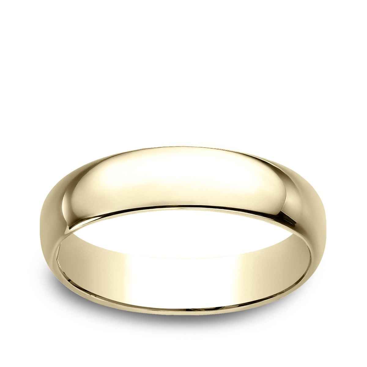 Benchmark Men's 5mm Dome Classic Fit Polished Wedding Ring in 10K Yellow Gold