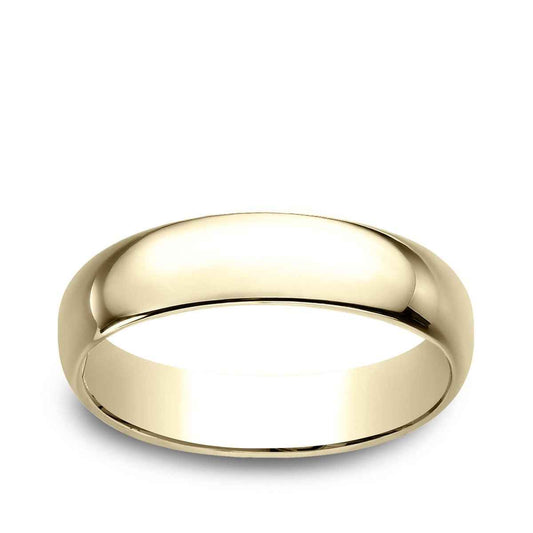 Benchmark Men's 5mm Dome Classic Fit Polished Wedding Ring in 10K Yellow Gold