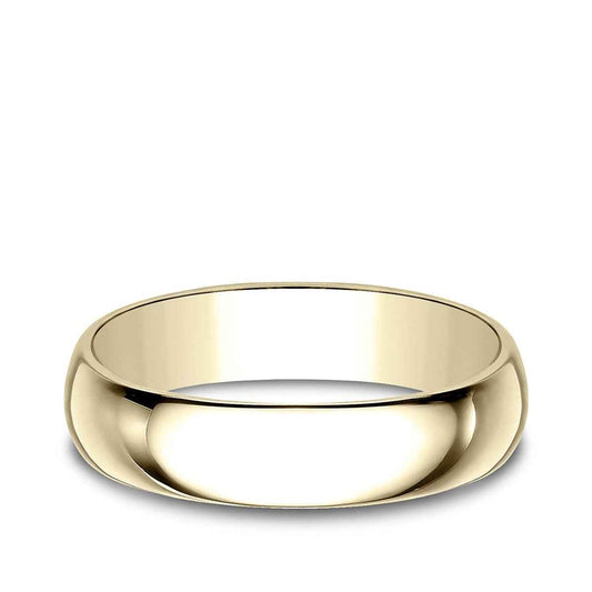 Benchmark Men's 5mm Dome Classic Fit Polished Wedding Ring in 14K Yellow Gold
