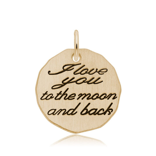 I Love You to the Moon and Back Charm in 14K Yellow Gold